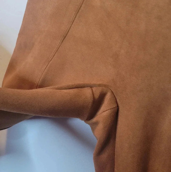 SPANX rich caramel faux suede high waist slimming tummy control leggings, size L - Picture 5 of 10